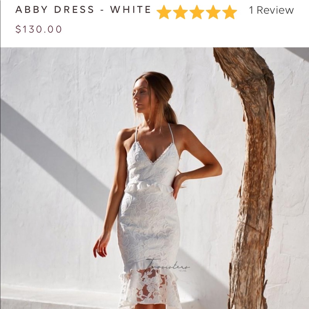 Two sisters the label white Abby dress